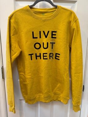 Yellow "LIVE OUT THERE" Graphic Crewneck Sweatshirt